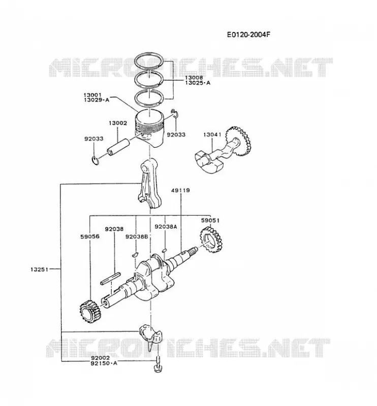 PISTON/VILEBREQUIN Kawasaki Petits Moteurs FG FG300D FG MOTORS  FG300D-CS12
