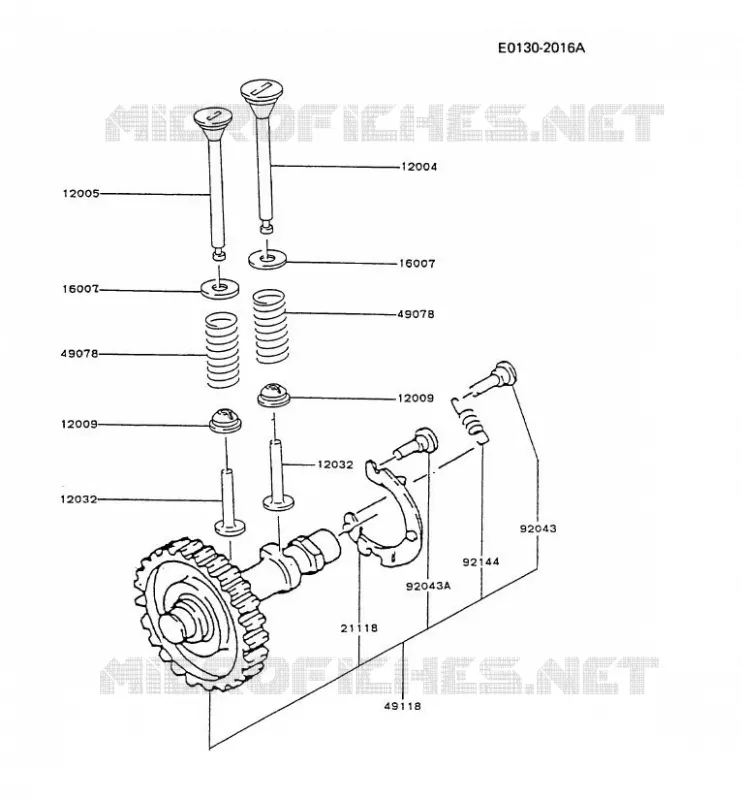 SOUPAPE/ARBRE A CAME Kawasaki Petits Moteurs FG FG300D FG MOTORS  FG300D-CS12