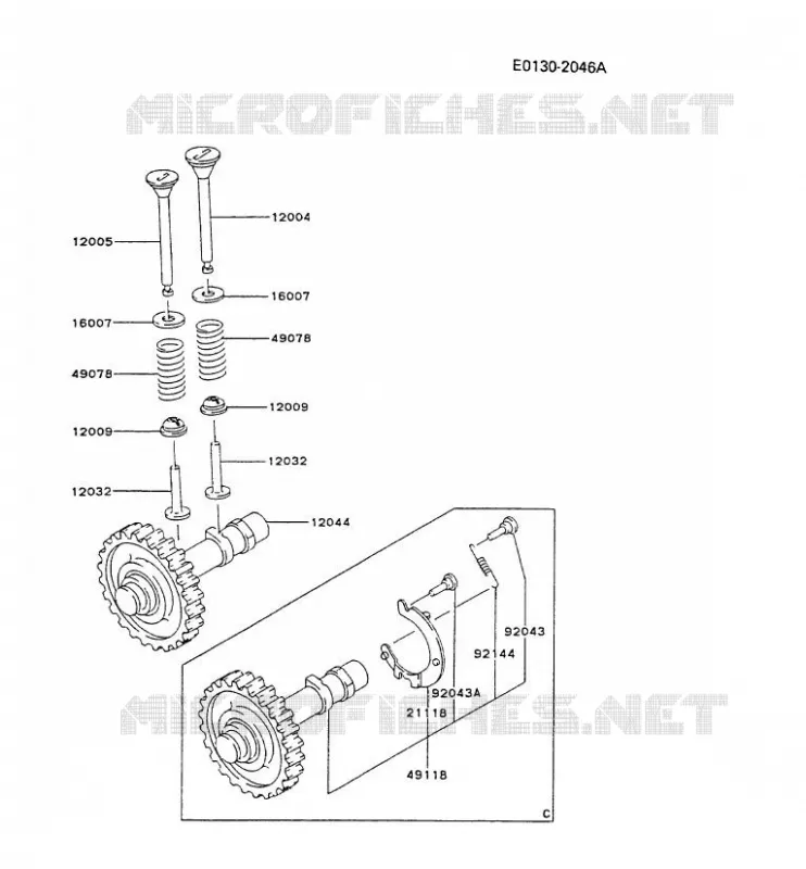 SOUPAPE/ARBRE A CAME Kawasaki Petits Moteurs FG FG300D FG MOTORS  FG300D-CS60
