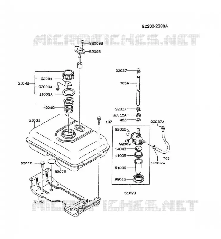 RESERVOIR CARBURANT/ROBINET Kawasaki Petits Moteurs FG FG300G FG MOTORS  FG300G-AE83