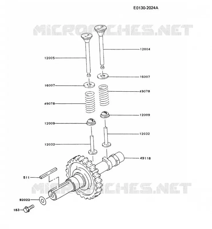SOUPAPE/ARBRE A CAME Kawasaki Petits Moteurs FG FG300G FG MOTORS  FG300G-CV00