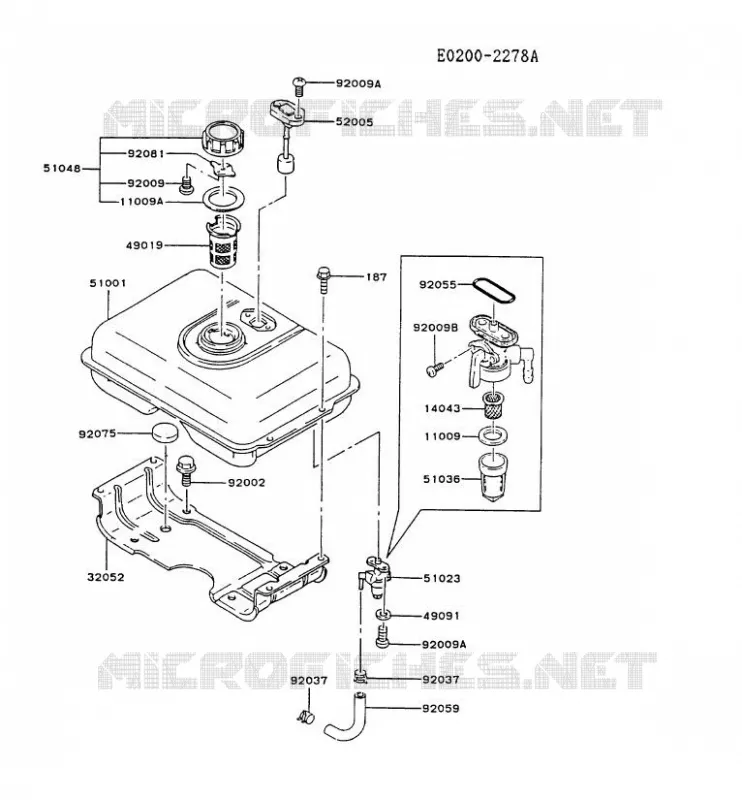 RESERVOIR CARBURANT/ROBINET Kawasaki Petits Moteurs FG FG300G FG MOTORS  FG300G-DG80