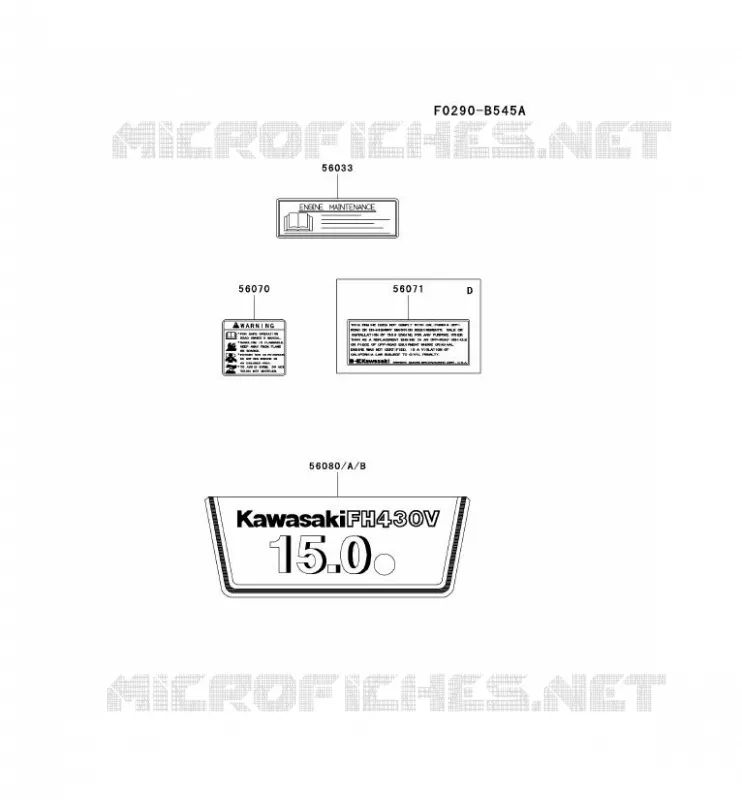 LABEL Kawasaki Petits Moteurs FH FH430V FH MOTORS  FH430V-CS11