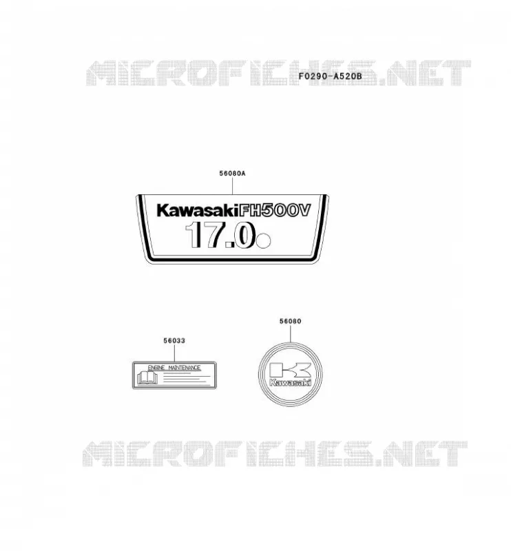 LABEL Kawasaki Petits Moteurs FH FH500V FH MOTORS  FH500V-AS29