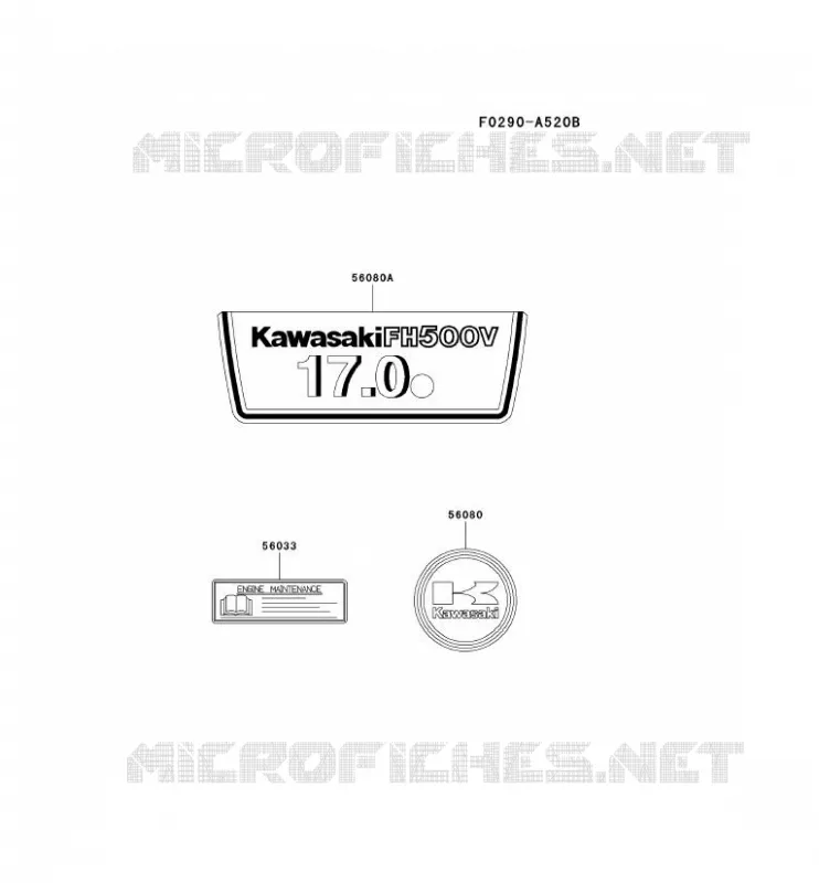 LABEL Kawasaki Petits Moteurs FH FH500V FH MOTORS  FH500V-AS42