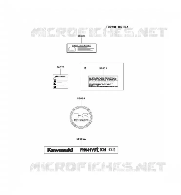 LABEL Kawasaki Petits Moteurs FH FH541V FH MOTORS  FH541V-ES22