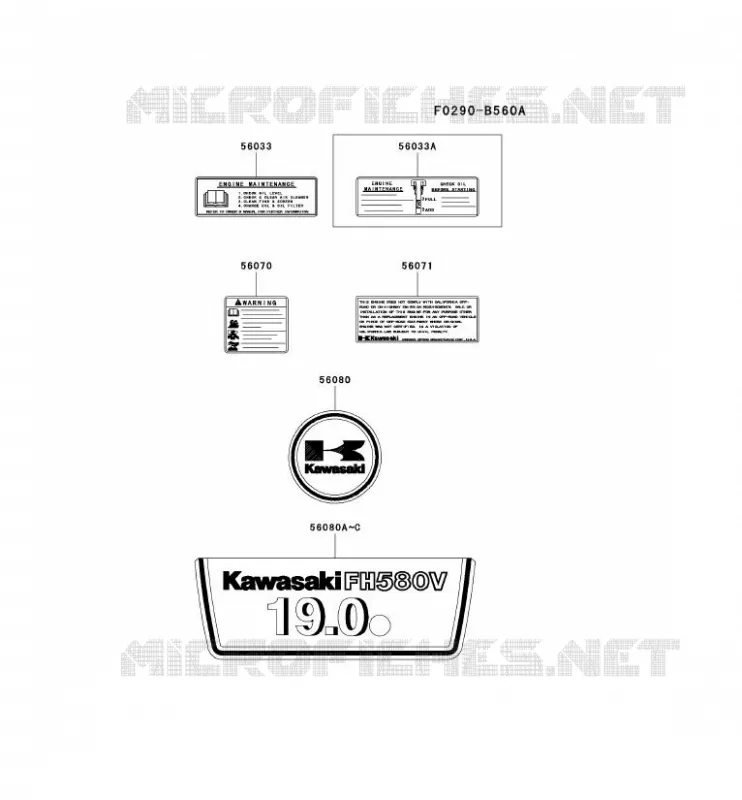 LABEL Kawasaki Petits Moteurs FH FH580V FH MOTORS  FH580V-BS17