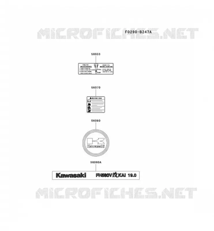 LABEL Kawasaki Petits Moteurs FH FH580V FH MOTORS  FH580V-CS22