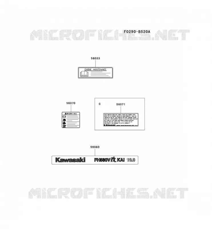 LABEL Kawasaki Petits Moteurs FH FH580V FH MOTORS  FH580V-CS37