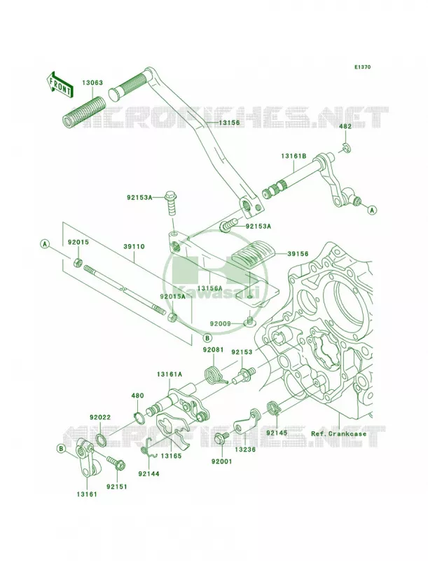 Gear Change Mechanism Kawasaki MOTOS 1500 2007 Vulcan 1500 Classic  VN1500N7F