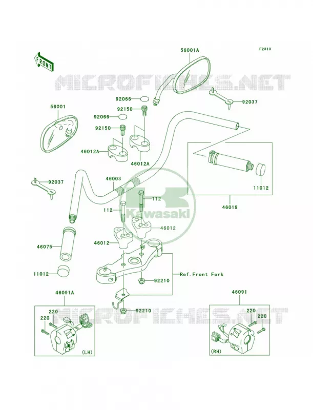 Handlebar Kawasaki MOTOS 1500 2007 Vulcan 1500 Classic  VN1500N7F