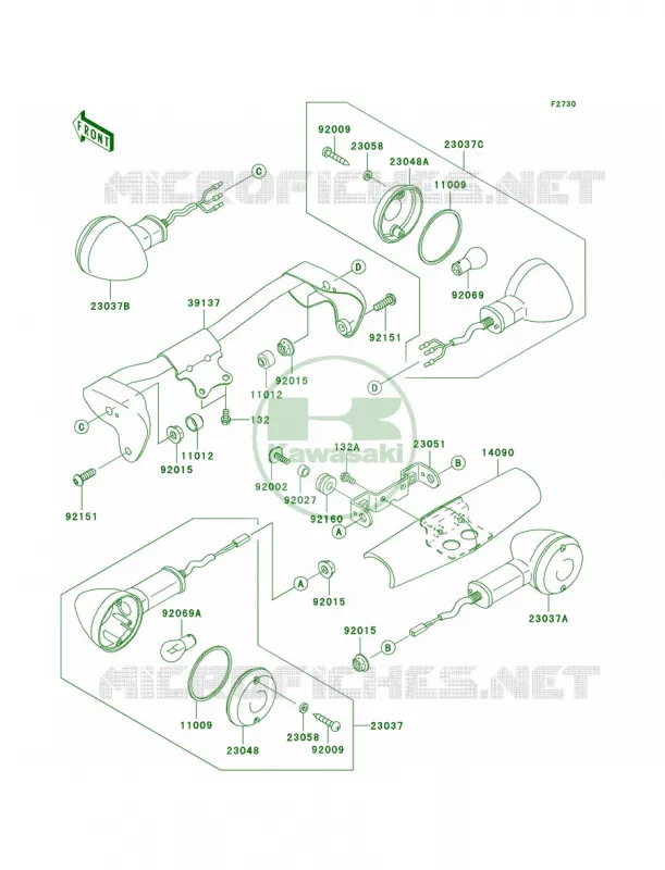 Turn Signals Kawasaki MOTOS 1500 2007 Vulcan 1500 Classic  VN1500N7F