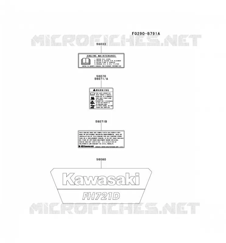 LABEL Kawasaki Petits Moteurs FH FH721D FH MOTORS  FH721D-ES01