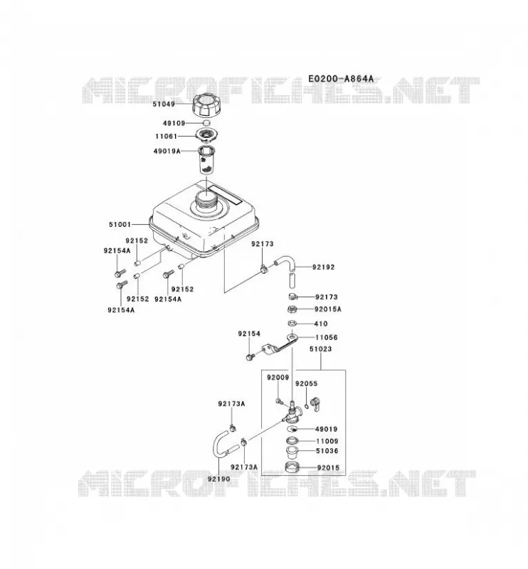 RESERVOIR CARBURANT/ROBINET Kawasaki Petits Moteurs FJ FJ100D FJ MOTORS  FJ100D-AM54