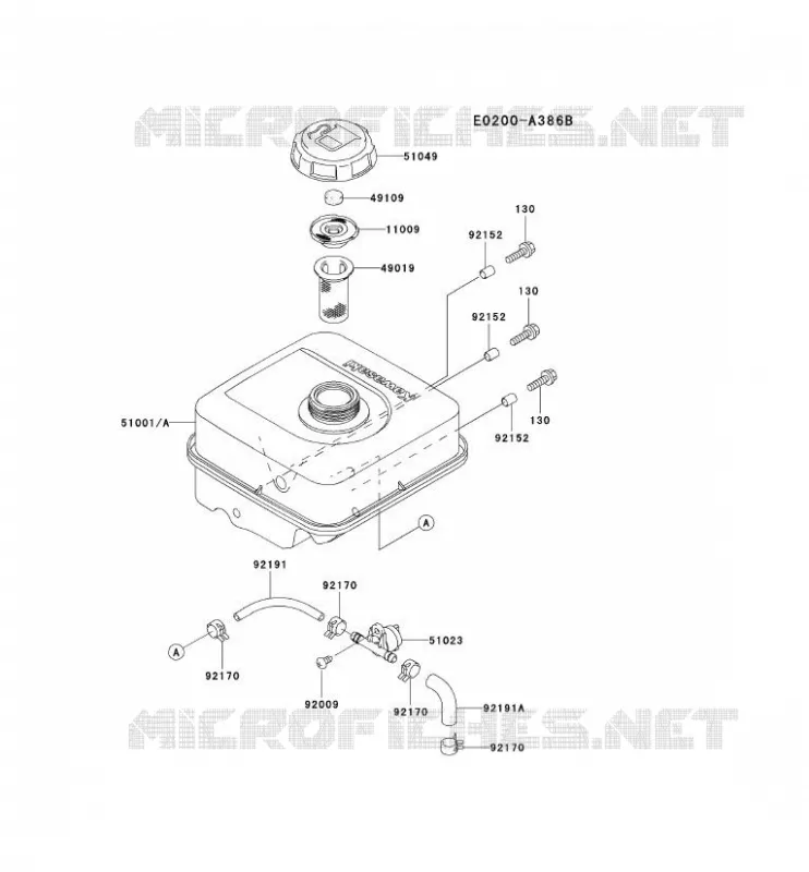 RESERVOIR CARBURANT/ROBINET Kawasaki Petits Moteurs FJ FJ100D FJ MOTORS  FJ100D-AS50