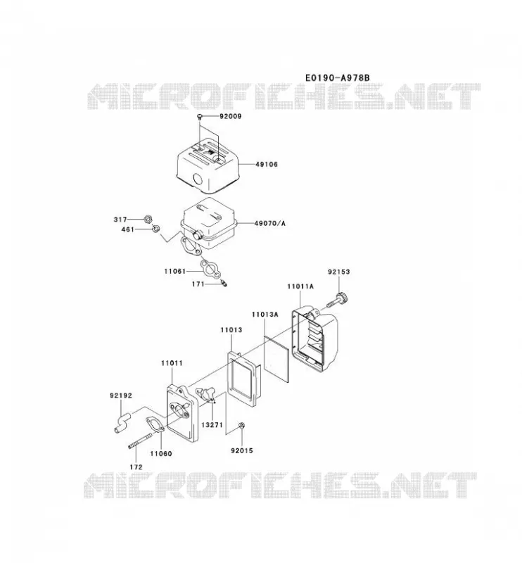 FILTRE &Agrave; AIR/POT D'&Egrave;CHAPPEMENT Kawasaki Petits Moteurs FJ FJ100D FJ MOTORS  FJ100D-CS57