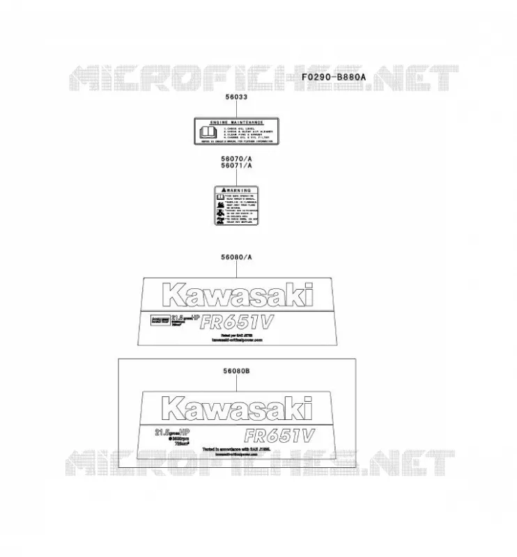 LABEL Kawasaki Petits Moteurs FR FR651V FR MOTORS  FR651V-CS05