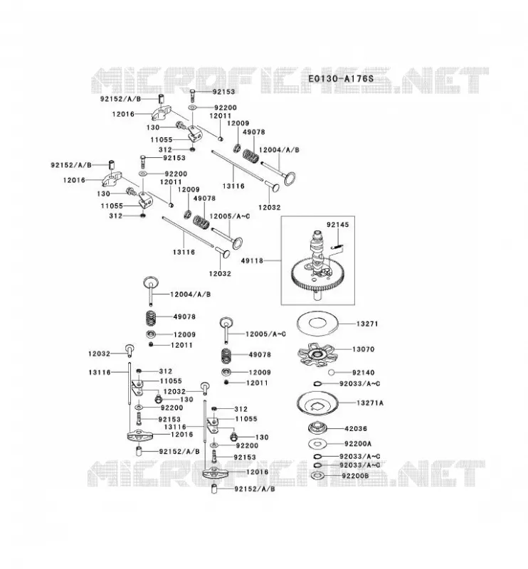 SOUPAPE/ARBRE A CAME Kawasaki Petits Moteurs FR FR651V FR MOTORS  FR651V-CS17