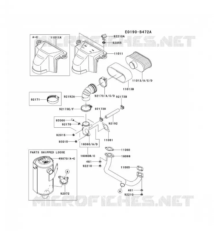 FILTRE &Agrave; AIR/POT D'&Egrave;CHAPPEMENT Kawasaki Petits Moteurs FS FS481V FS MOTORS  FS481V-AS08