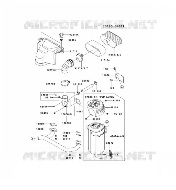 FILTRE &Agrave; AIR/POT D'&Egrave;CHAPPEMENT Kawasaki Petits Moteurs FS FS481V FS MOTORS  FS481V-AS18