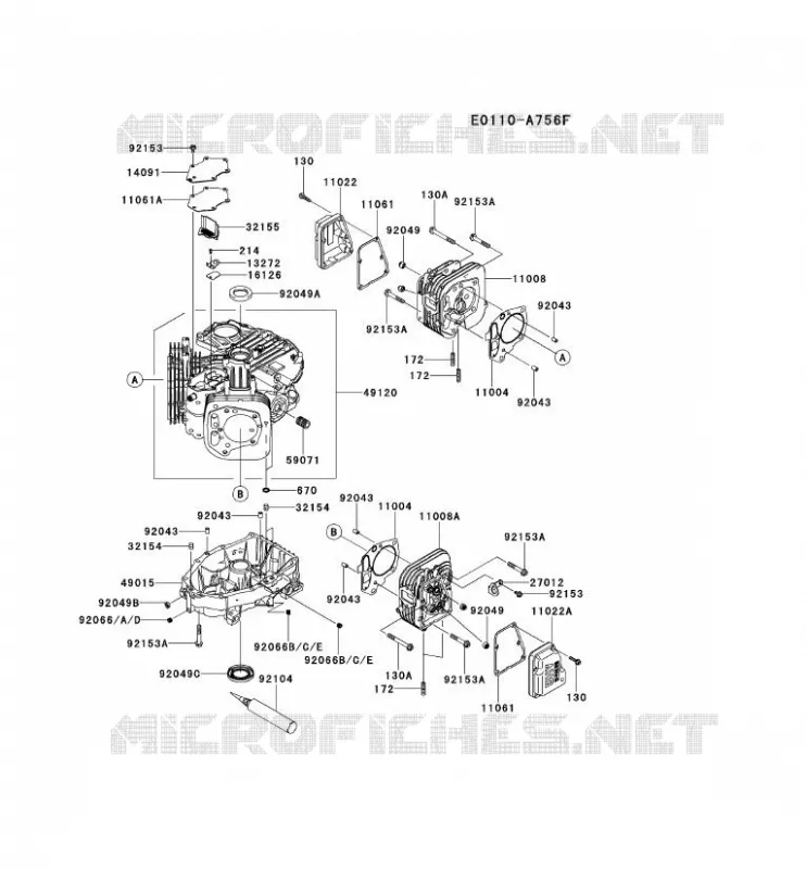 CULASSE/CARTER MOTEUR Kawasaki Petits Moteurs FS FS481V FS MOTORS  FS481V-AS25