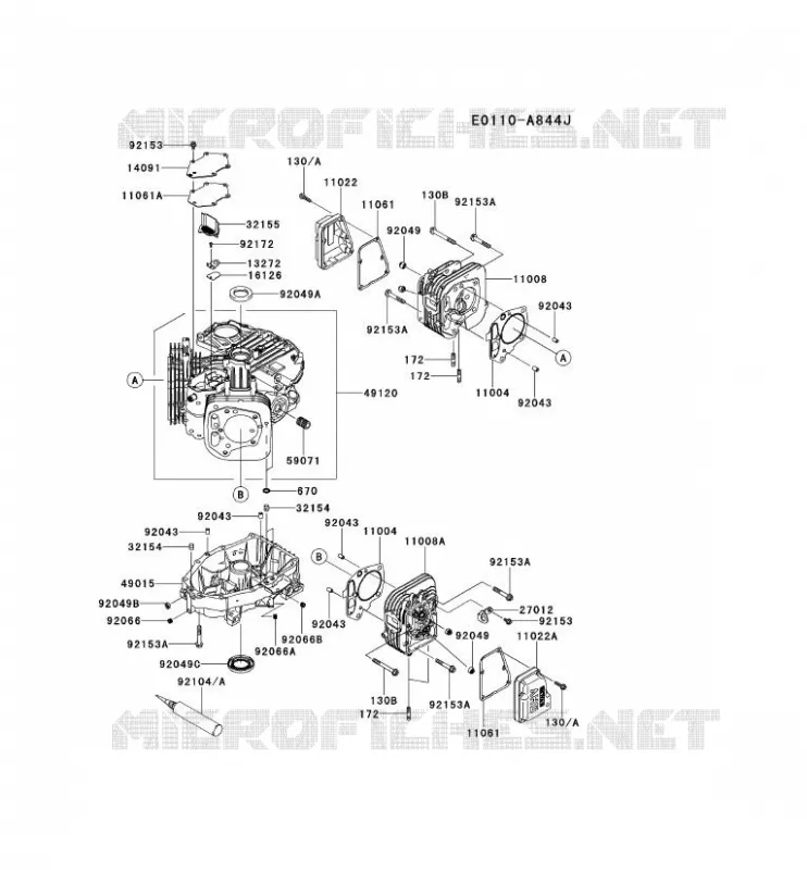CULASSE/CARTER MOTEUR Kawasaki Petits Moteurs FS FS481V FS MOTORS  FS481V-AS58