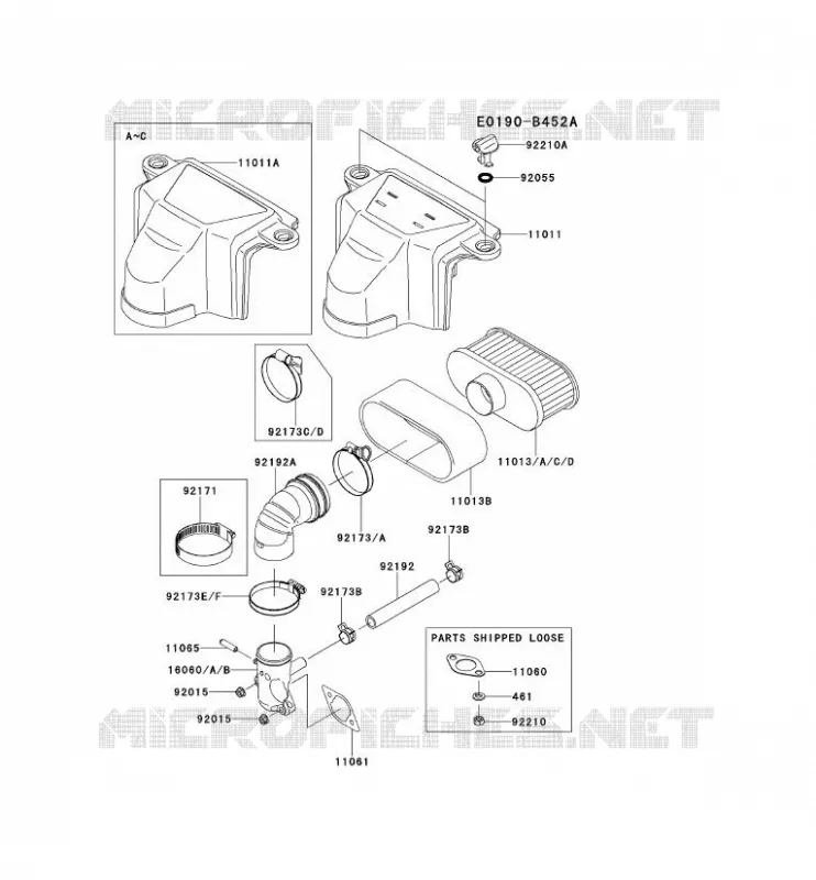 FILTRE &Agrave; AIR/POT D'&Egrave;CHAPPEMENT Kawasaki Petits Moteurs FS FS481V FS MOTORS  FS481V-BS06