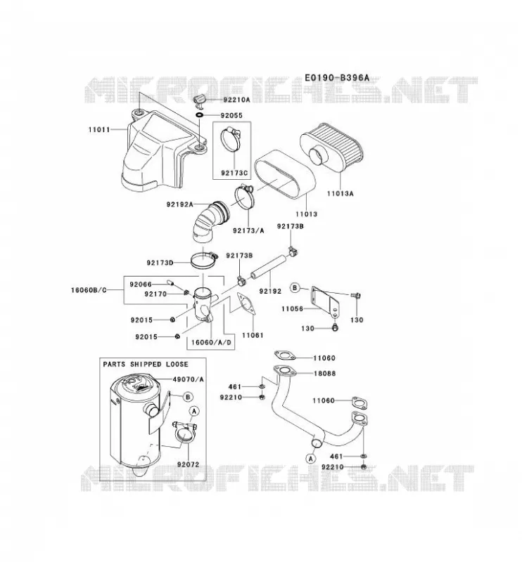 FILTRE &Agrave; AIR/POT D'&Egrave;CHAPPEMENT Kawasaki Petits Moteurs FS FS481V FS MOTORS  FS481V-BS12