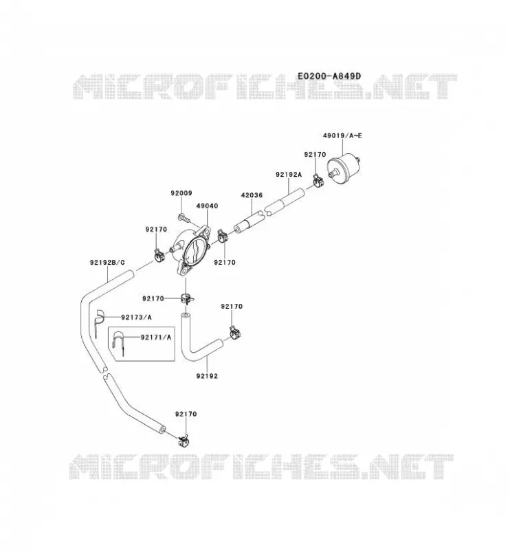 RESERVOIR CARBURANT/ROBINET Kawasaki Petits Moteurs FS FS481V FS MOTORS  FS481V-BS19