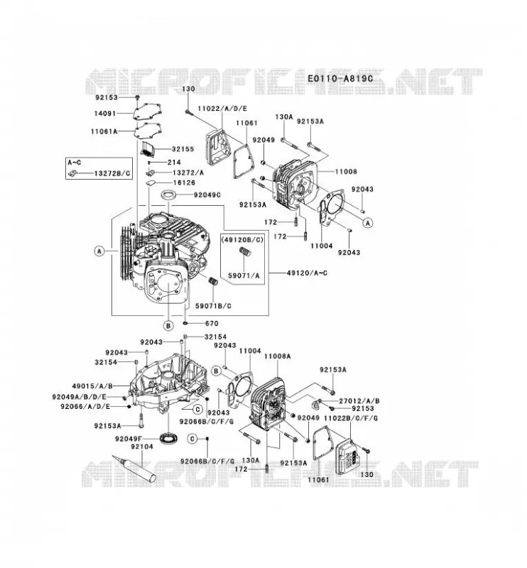 CULASSE/CARTER MOTEUR Kawasaki Petits Moteurs FS FS481V FS MOTORS  FS481V-BS51