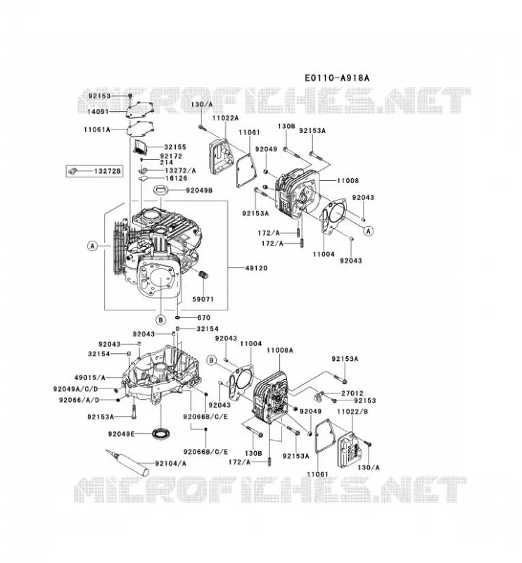 CULASSE/CARTER MOTEUR Kawasaki Petits Moteurs FS FS481V FS MOTORS  FS481V-BS55