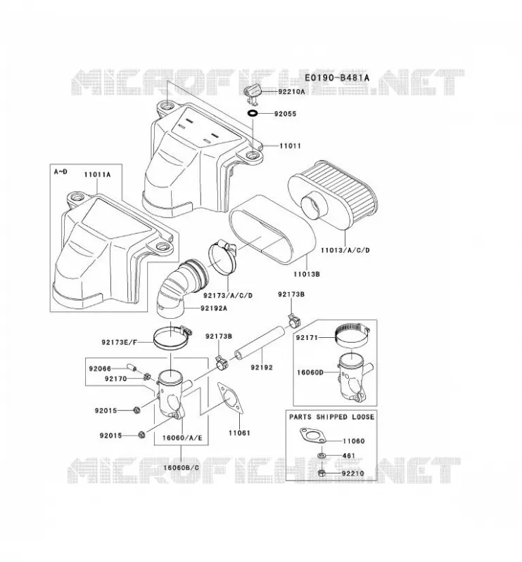 FILTRE &Agrave; AIR/POT D'&Egrave;CHAPPEMENT Kawasaki Petits Moteurs FS FS481V FS MOTORS  FS481V-CS10