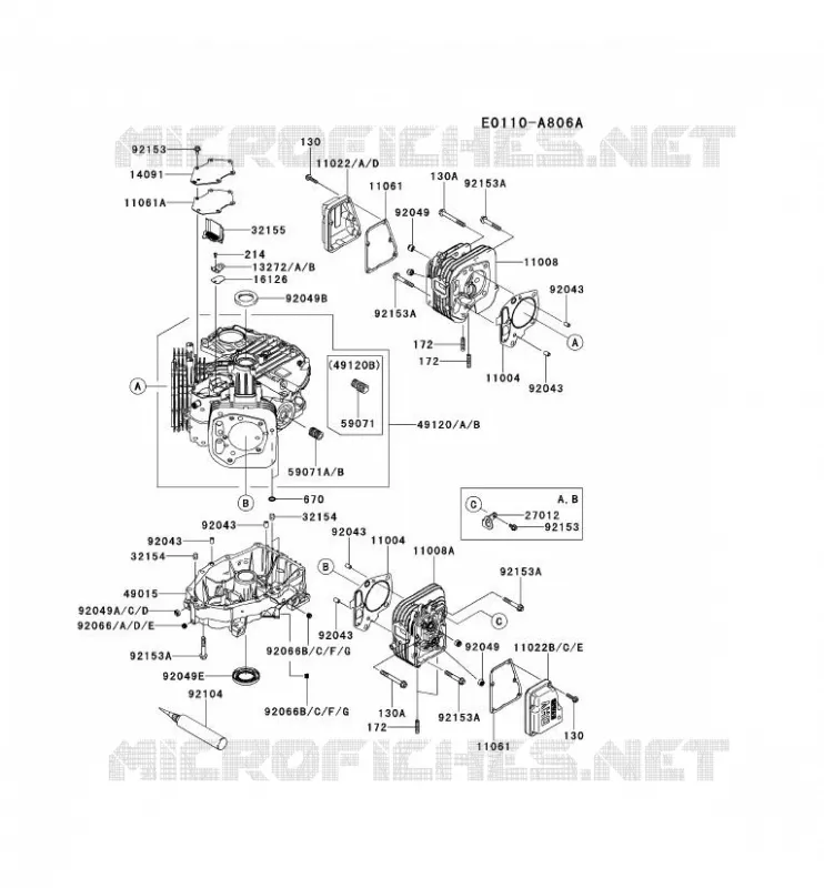 CULASSE/CARTER MOTEUR Kawasaki Petits Moteurs FS FS481V FS MOTORS  FS481V-CS13