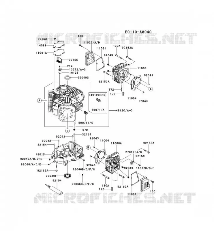 CULASSE/CARTER MOTEUR Kawasaki Petits Moteurs FS FS481V FS MOTORS  FS481V-CS15