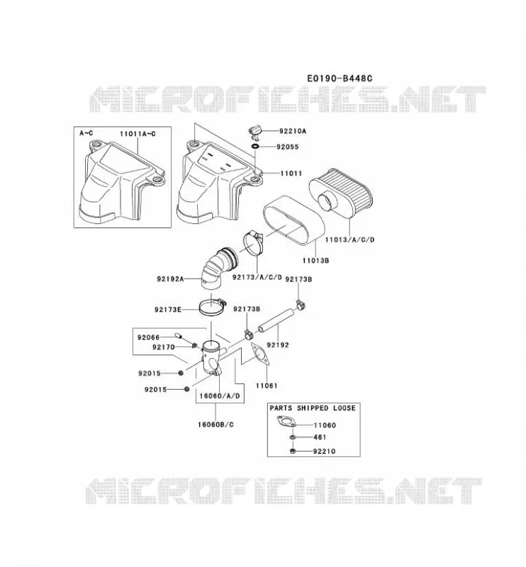 FILTRE &Agrave; AIR/POT D'&Egrave;CHAPPEMENT Kawasaki Petits Moteurs FS FS481V FS MOTORS  FS481V-CS19