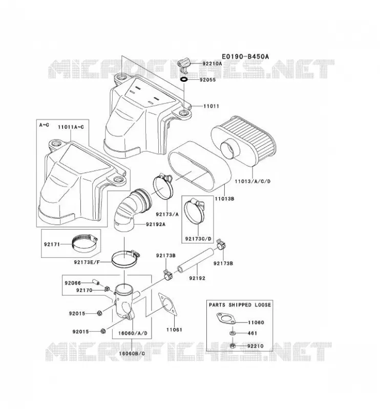 FILTRE &Agrave; AIR/POT D'&Egrave;CHAPPEMENT Kawasaki Petits Moteurs FS FS481V FS MOTORS  FS481V-DS04