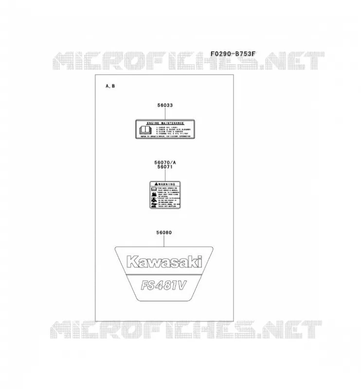 LABEL Kawasaki Petits Moteurs FS FS481V FS MOTORS  FS481V-DS15