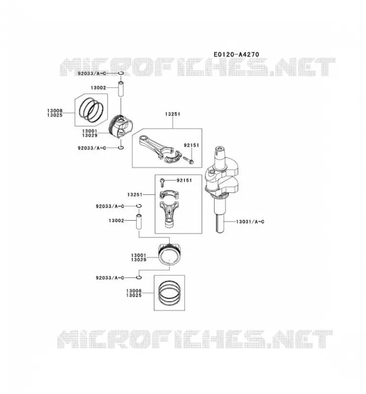 PISTON/VILEBREQUIN Kawasaki Petits Moteurs FS FS481V FS MOTORS  FS481V-DS18