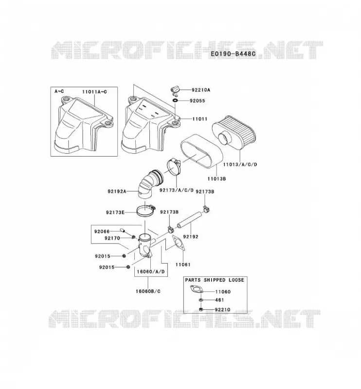FILTRE &Agrave; AIR/POT D'&Egrave;CHAPPEMENT Kawasaki Petits Moteurs FS FS481V FS MOTORS  FS481V-DS19