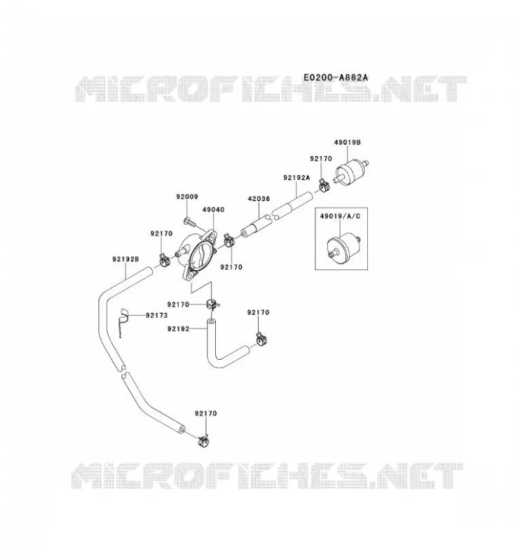 RESERVOIR CARBURANT/ROBINET Kawasaki Petits Moteurs FS FS481V FS MOTORS  FS481V-DS22
