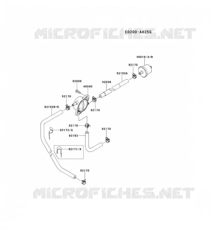 RESERVOIR CARBURANT/ROBINET Kawasaki Petits Moteurs FS FS481V FS MOTORS  FS481V-DS51
