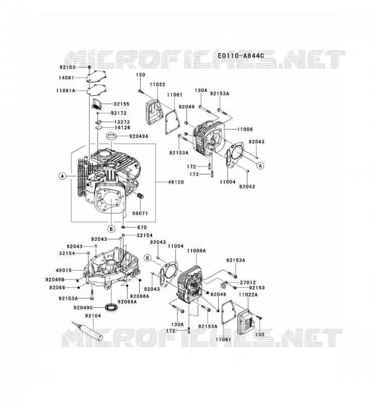 CULASSE/CARTER MOTEUR Kawasaki Petits Moteurs FS FS481V FS MOTORS  FS481V-FS18