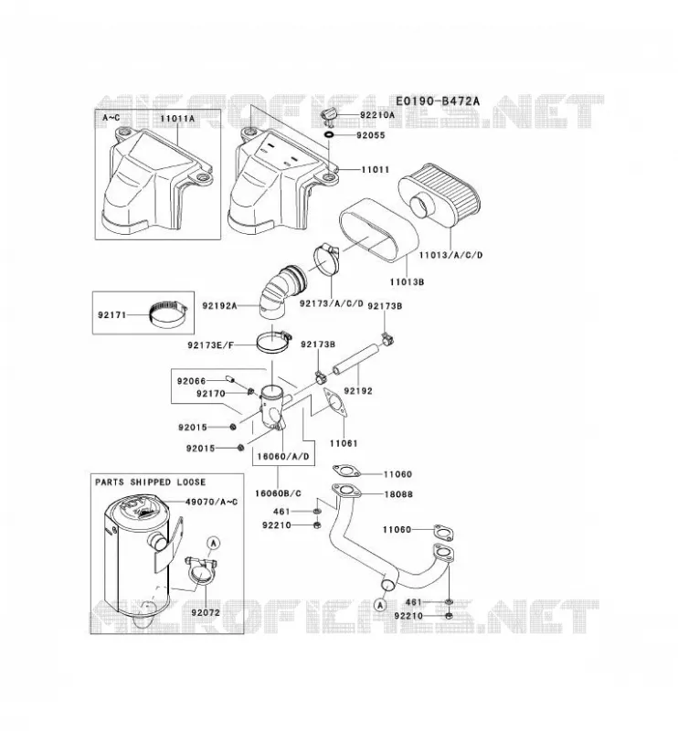 FILTRE &Agrave; AIR/POT D'&Egrave;CHAPPEMENT Kawasaki Petits Moteurs FS FS541V FS MOTORS  FS541V-AS10