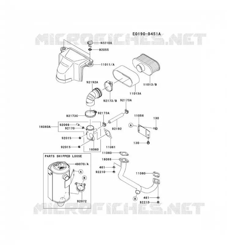 FILTRE &Agrave; AIR/POT D'&Egrave;CHAPPEMENT Kawasaki Petits Moteurs FS FS541V FS MOTORS  FS541V-AS26
