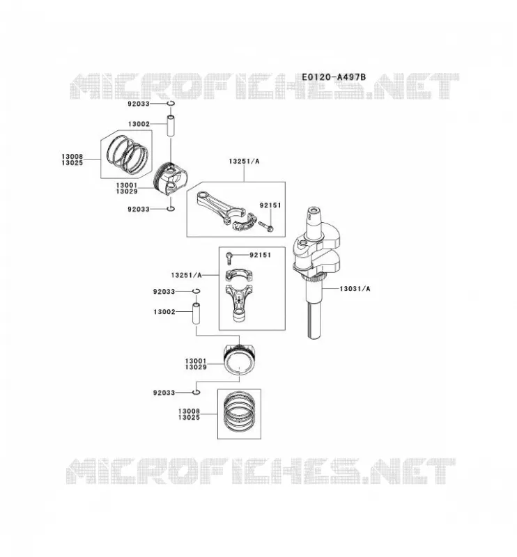 PISTON/VILEBREQUIN Kawasaki Petits Moteurs FS FS541V FS MOTORS  FS541V-AS29