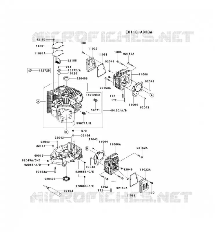 CULASSE/CARTER MOTEUR Kawasaki Petits Moteurs FS FS541V FS MOTORS  FS541V-AS52