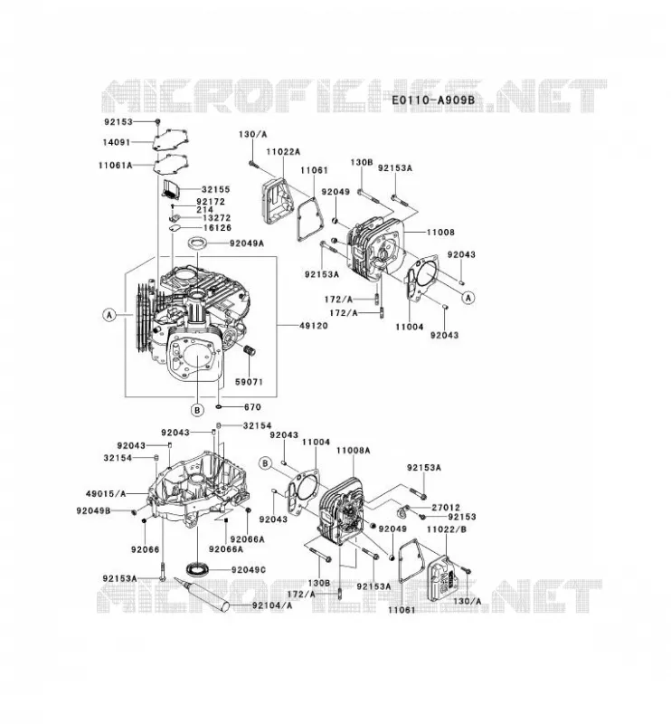 CULASSE/CARTER MOTEUR Kawasaki Petits Moteurs FS FS541V FS MOTORS  FS541V-AS54