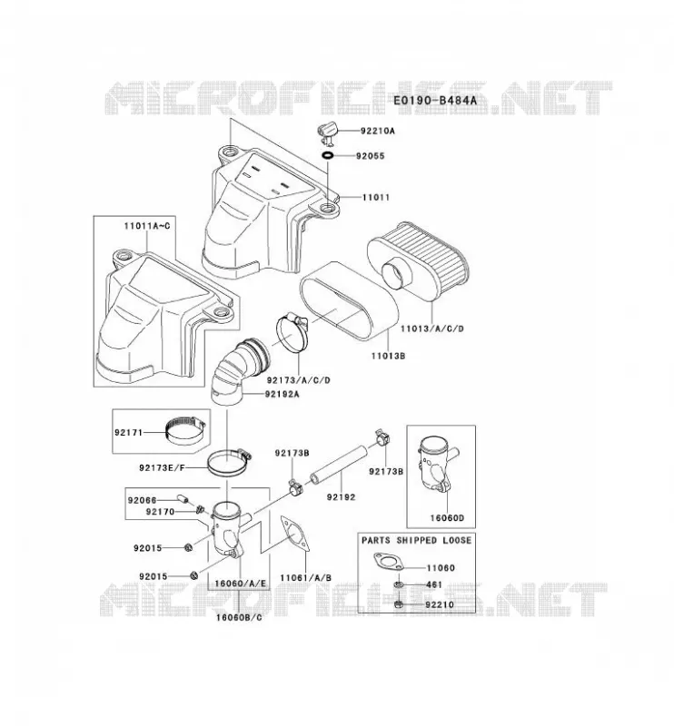FILTRE &Agrave; AIR/POT D'&Egrave;CHAPPEMENT Kawasaki Petits Moteurs FS FS541V FS MOTORS  FS541V-BS00