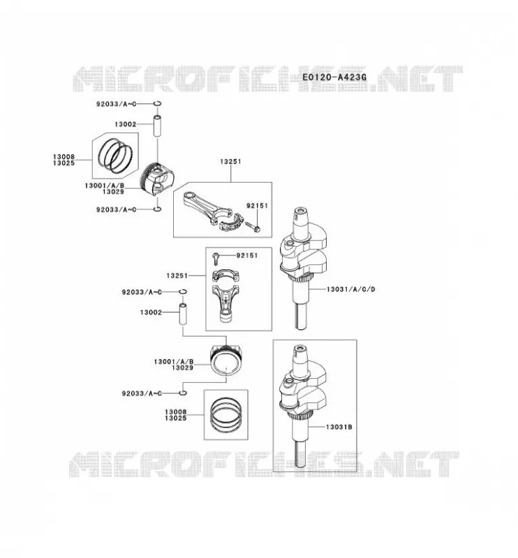 PISTON/VILEBREQUIN Kawasaki Petits Moteurs FS FS541V FS MOTORS  FS541V-BS05