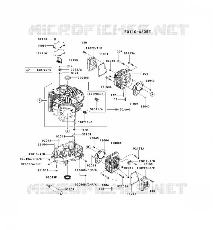 CULASSE/CARTER MOTEUR Kawasaki Petits Moteurs FS FS541V FS MOTORS  FS541V-BS06